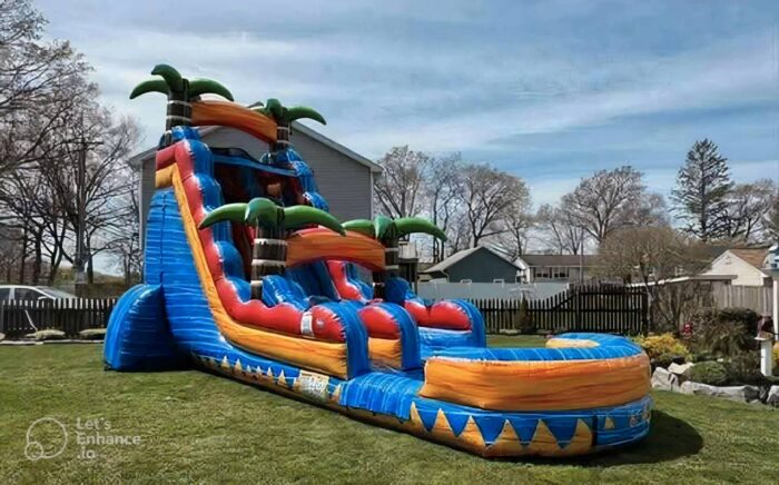 Blue & Yellow Tropical Waterslide