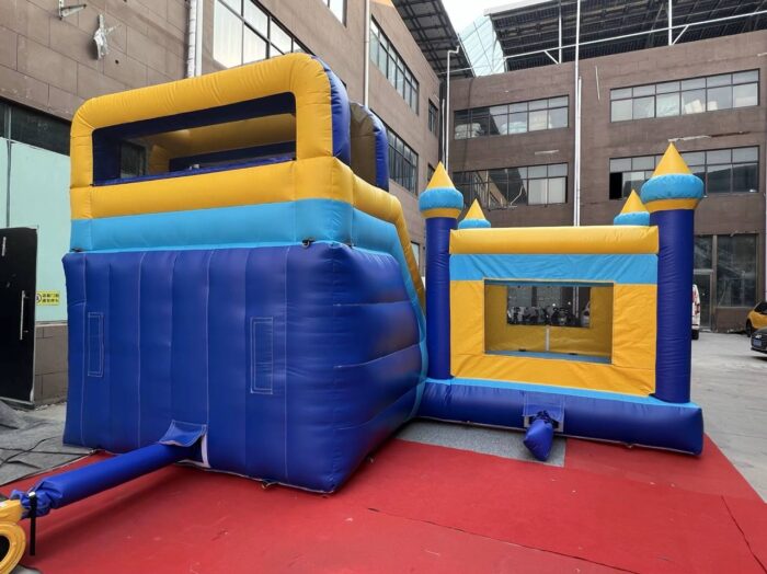 Royal Blue Crown Combo – Dual Lane Slide with Bounce House - Image 4