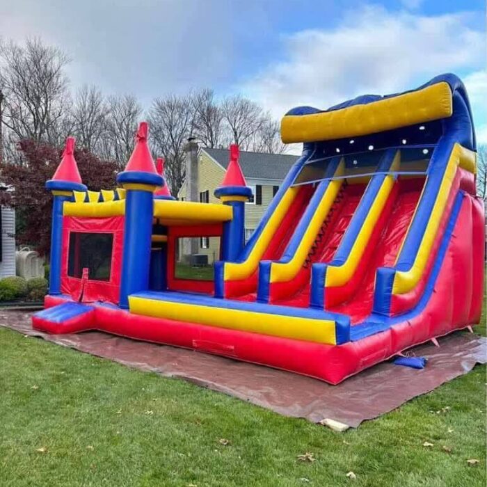 Twin Tower Extreme Slide Combo – Giant Bounce House with Dual Slide
