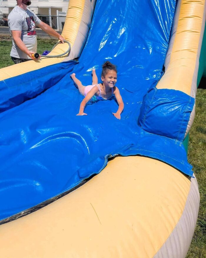 Tropical Island Curve Combo – Bounce House with Long Waterslide - Image 2